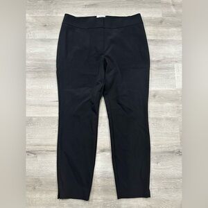 P91 Lafayette 148 Pants Womens Size 14 Black Cropped Ankle Trouser Stretch